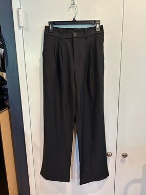 Black Wide-Leg Women's Trousers - Classic Tailored Style